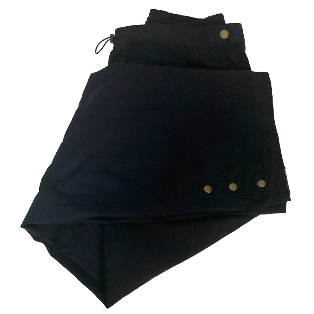 Liz & Co Black Straight Leg Pants; Zip Button Closure; Gold Buttons on Hem Sz LG